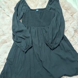 Old Navy Black Smocked Dress